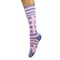 Zayaan Health Dots Stripe Compression Socks, Pink/ Lilac, PR BLZH-CSDS-4PL - alternate 2